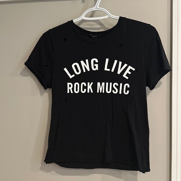 Forever 21 size small distressed graphic baby tee - Picture 1 of 4